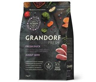 Сухой корм для взрослых собак малых пород Grandorf FRESH DUCK &amp;amp; SWEET POTATO ADULT DOG MINI с уткой и бататом, 3 кг