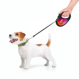 Поводок-рулетка для собак WAUDOG R-leash, малий, до 15 кг, 5 м, светоотражаюча стрічка чорний