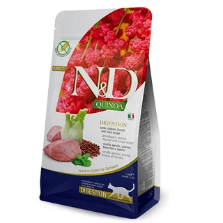 Фармина сухой корм для кошек N&amp;amp;D DIGESTION LAMB &amp;amp; FENNEL ADULT при нарушениях пищеварения с ягненком и фенхелем, 1,5 кг