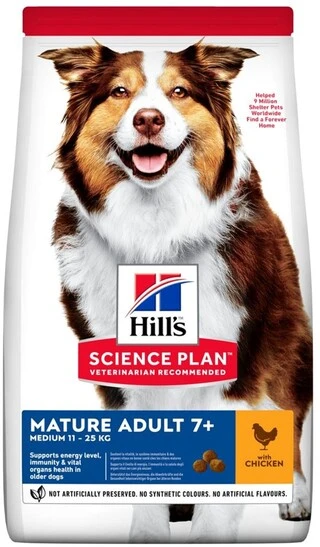 Сухой корм для зрелых собак от 7 лет Hill&rsquo;s Science Plan Mature Adult 7+ Medium Breed с курицей 14 кг