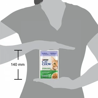 Упаковка влажного корма для взрослых стерилизованных кошек Purina Cat Chow Sterilised с ягненком и зеленой фасолью 85 г х 26 шт