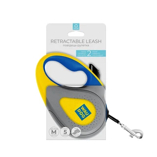 Поводок-рулетка для собак WAUDOG R-leash, малюнок "Colors of freedom", M, до 25 кг, 5 м, світловідбиваюча стрічка