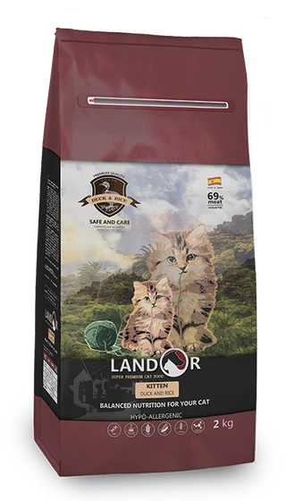 Сухой корм Landor (Ландор) для котят с уткой и рисом 2кг