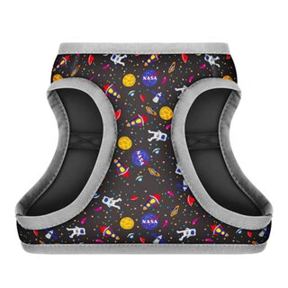 М'яка шлея для собак WAUDOG Clothes з QR паспортом, малюнок "NASA", XS4, В 36-39 см, С 26-28 см