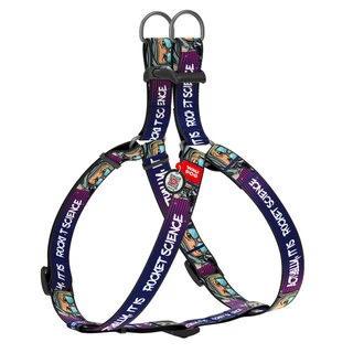 Нашийник для собак нейлоновий WAUDOG Nylon з QR-паспортом, малюнок "Космос. Ракетобудування", пластиковий фастекс, S, Ш 15 мм, Дл 40-55 см