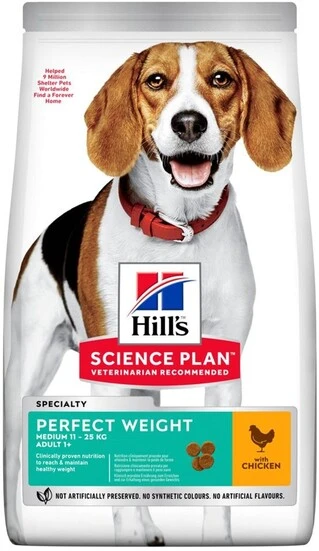 Сухой корм для поддержания веса собак средних пород Hill&rsquo;s Science Plan Adult Perfect Weight Medium Breed с курицей 2 кг