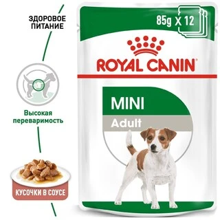 ПАК.Вологий корм Royal Canin MINI ADULT для дорослих собак Дрібних порід 12 шт по 85 г