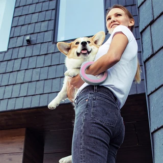 Поводок-рулетка для собак Collar WAUDOG R-leash, круглая, XS-M, до 40 кг, 2,9 м, светоотражающая лента, розовая