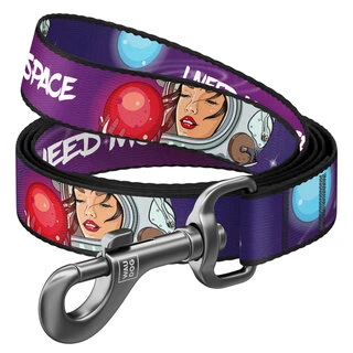 Повідок для собак нейлоновий WAUDOG Nylon малюнок "Більше космосу", S, Ш 15 мм, Дл 122 см