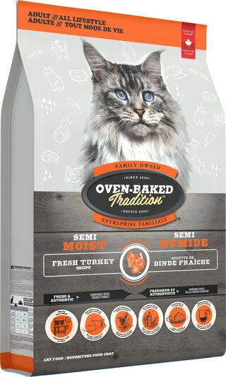 Повнораціонний збалансований напіввологий корм Oven-Baked Tradition з індичкою для котів 2.27 кг
