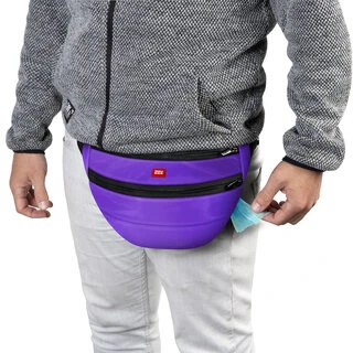 Поясна сумка - бананка WAUDOG Family зі знімним ременем, розмір 33*17*10 см, фіолетова