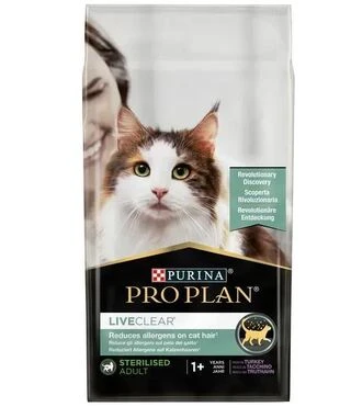 Сухой корм для стерилизованных котов Purina Pro Plan LiveClear для уменьшения аллергенов на шерсти с индейкой 1.4 кг