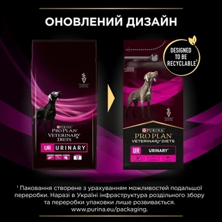 Сухий дієтичний корм для дорослих собак Purina Pro Plan Veterinary UR Urinary проти струвітних каменів 1.5 кг
