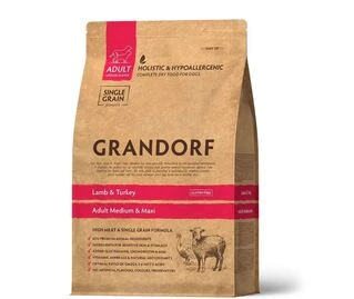 Сухой корм для взрослых собак средних и крупных пород Grandorf LAMB &amp;amp; TURKEY ADULT ягненок с индейкой, 3 кг