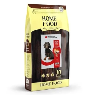 Полнорационый беззерновой гипоаллергенный сухой корм для взрослых собак мелких пород Home Food утка с нутом 10 кг