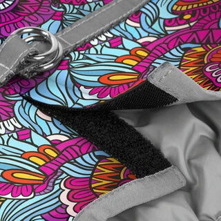 Шлея для собак мягкая WAUDOG Clothes c QR паспортом, рисунок "Лето", XS2, В 28-31 см, С 20-22 см