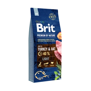 Сухий корм Brit Premium Light для собак з надмірною вагою з смаком індички 15 кг