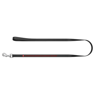 Поводок для собак кожаный WAUDOG Design, рисунок "я люблю свою собаку", Ш 12 мм, Дл 122 см, черный