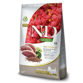 Фармина сухой корм для собак N&amp;amp;D QUINOA DUCK, BROCCOLI &amp;amp; ASPARAGUS NEUTERED средних и крупных пород, утка 12 кг