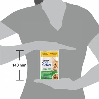 Упаковка влажного корма для взрослых стерилизованих кошек Purina Cat Chow Sterilised с курицей и баклажанами 85 г х 26 шт