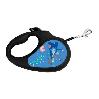 Поводок-рулетка для собак WAUDOG R-leash, малюнок "Рік і Морті 3", світловідбиваюча стрічка, XS, до 12 кг, 3 м, чорний