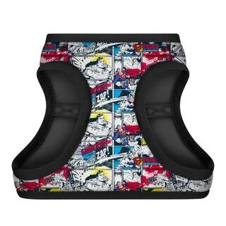 М'яка шлея для собак WAUDOG Clothes з QR паспортом, малюнок "Супермен комікс", XS1, Обхват 24-27 см, Ширина 18-20 см