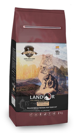 Сухий корм Landor (Ландор) для домашніх котів з качкою та рисом 10кг