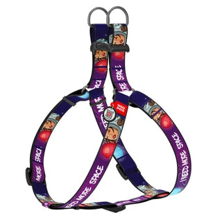 Нашийник для собак нейлоновий WAUDOG Nylon з QR-паспортом, малюнок "Більше космосу", пластиковий фастекс, M, Ш 20 мм, Дл 50-80 см