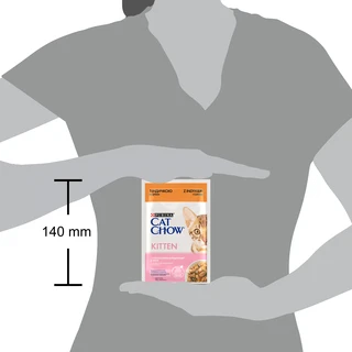 Упаковка влажного корма для котят Purina Cat Chow Kitten кусочки в желе с индейкой и цуккини 85 г x 26 шт