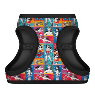 М'яка шлея для собак WAUDOG Clothes з QR паспортом, малюнок "Чудо-жінка комікс", S2, В 46-50 см, С 43-45 см