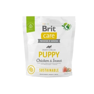 Корм для щенков Brit Care Dog Sustainable Puppy с курицей и насекомыми, 1 кг
