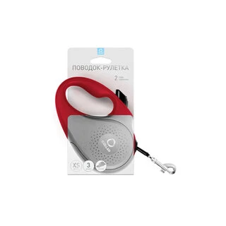 Поводок-рулетка CoLLaR для собак, розмір XS, 12 кг, 3 м, стрічка, червоний