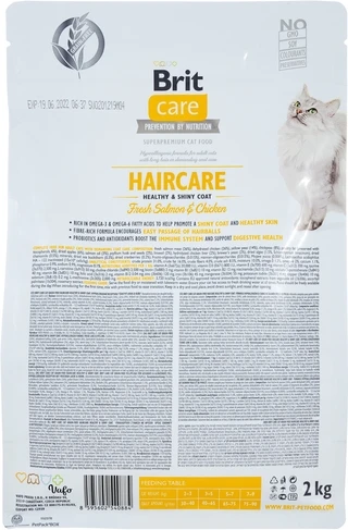 Сухий корм для котів, що потребують догляду за шкірою та шерстю Brit Care Cat з лососем та куркою 2 кг