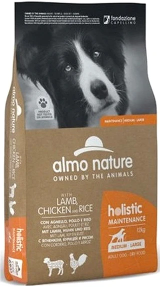 Сухий корм для собак Almo Nature Holistic Dog для собак середніх і великих порід з ягням, куркою та рисом 12 кг