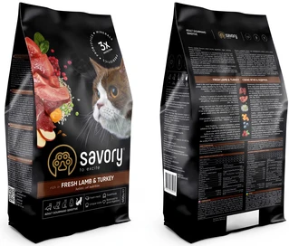 Сухой корм для кошек с чувствительным пищеварением Savory со свежим мясом ягненка и индейки 400 г