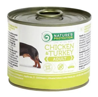Влажный корм для взрослых собак всех пород с курицей и индейкой Nature's Protection Adult Chicken&amp;amp;Turkey 200