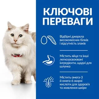 Hill&rsquo;s SCIENCE PLAN Adult Hypoallergenic Сухой беззерновой корм для кошек с чувствительностью к еде с белком и протеином 1,5 кг