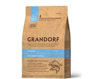 Сухой корм для взрослых собак средних и крупных пород Grandorf WHITE FISH ADULT рыба, 1 кг