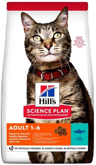 Сухий корм для дорослих котів Hill's Science Plan Adult з тунцем 1.5 кг