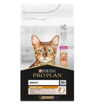 Сухой корм для взрослых кошек Purina Pro Plan Adult 1+ Derma Care для поддержания здоровья кожи и красоты шерсти с лососем 10 кг
