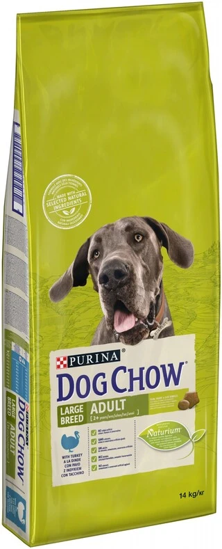 Сухой корм для взрослых собак больших пород Purina Dog Chow Adult Large Breed со вкусом индейки 14 кг