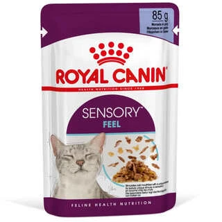 ПАК .Влажный корм с мясом для взрослых кошек,(кусочки в желе) Royal Canin Sensory Feel in Jelly 12 шт по 85 г