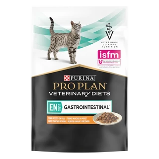 Упаковка вологого дієтичного корму для кошенят і дорослих котів Purina Pro Plan Veterinary Diets EN Gastrointestinal при захворюваннях шлунково-кишкового тракту з куркою 10 x 85 г