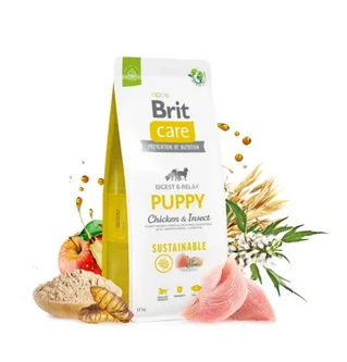 Сухий корм з куркою та комахами для цуценят Brit Care Dog Sustainable Puppy 12 кг (8595602558629)