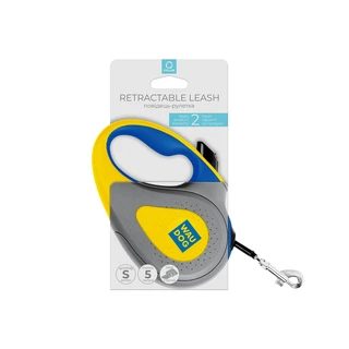 Поводок-рулетка для собак WAUDOG R-leash, рисунок "Colors of freedom", S, до 15 кг, 5 м, светоотражающая лента