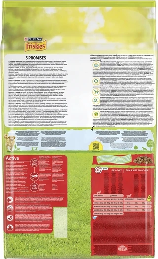 Сухой корм для взрослых активных собак Purina Friskies с говядиной 10 кг