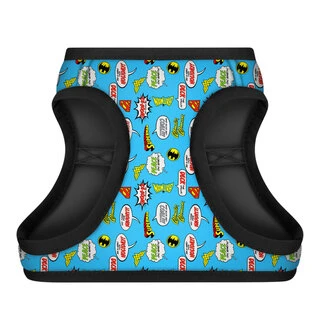 М'яка шлея для собак WAUDOG Clothes з QR паспортом, малюнок "Ліга Справедливості в голубому", XS2, В 28-31 см, С 20-22 см