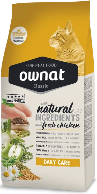 Сухий корм для дорослих котів Ownat Classic Daily Care (Cat) з куркою 1,5 кг