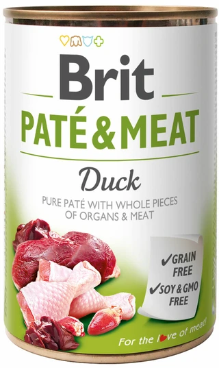 ПАК. Влажный корм для собак Brit Pat&eacute; &amp;amp; Meat с уткой и курицей, 6 шт по 400 г