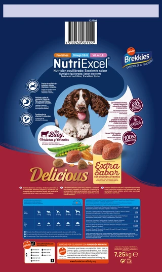 Сухой корм для собак всех пород Brekkies Dog Delice Meat с говядиной 7.25 кг